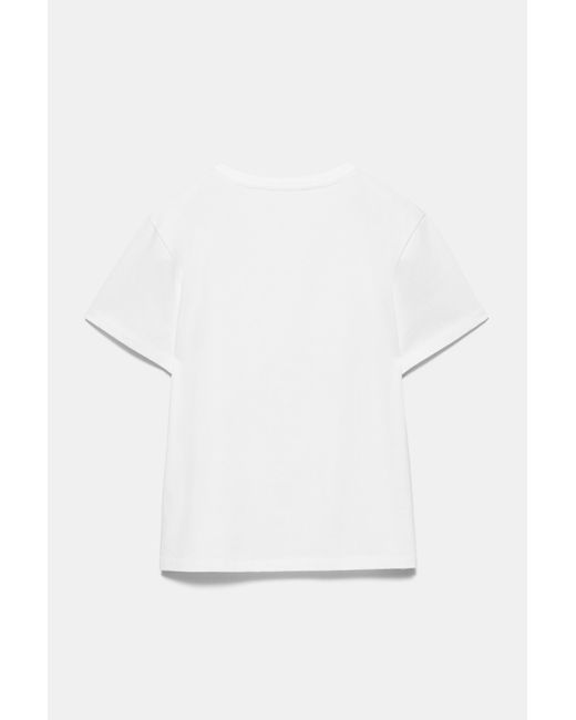 Pull&Bear White Short Sleeve 100% Cotton T-Shirt
