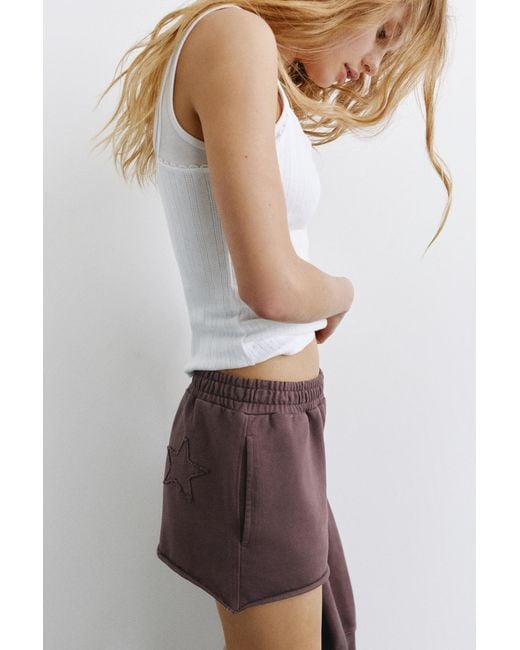 Pull&Bear Stwd Sportshort in het White