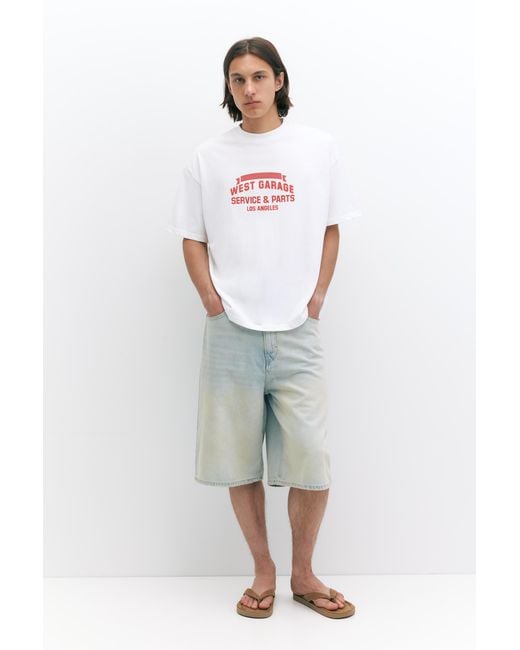 Pull&Bear White West Garage Boxy T-Shirt for men