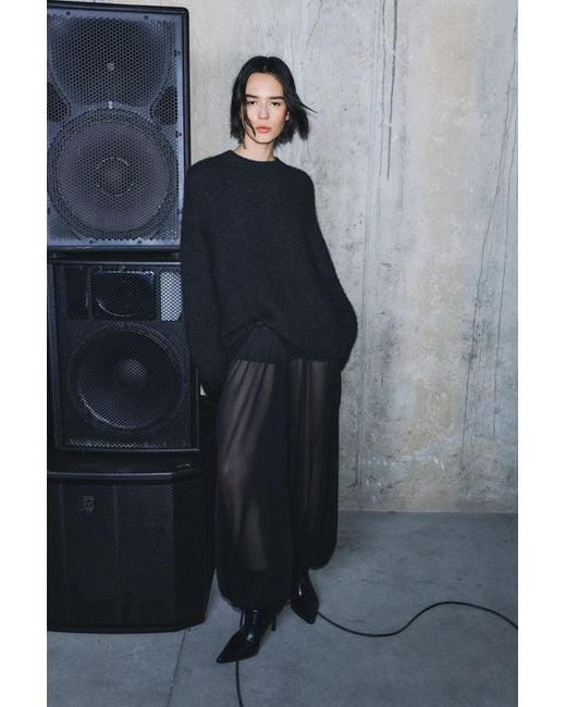 Pull&Bear Blue Semi-Sheer Sarouel Trousers