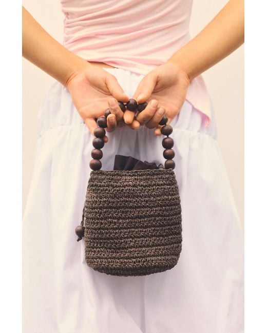 Pull&Bear Brown Bead Bucket Handbag