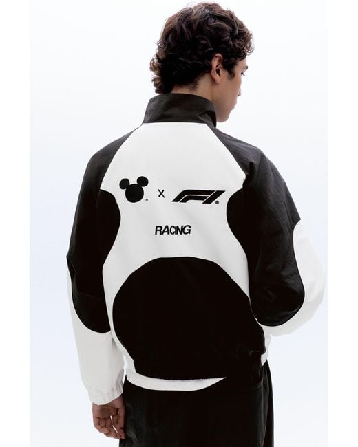 Pull&Bear Black Disney X F1 Lightweight Tracksuit Jacket for men