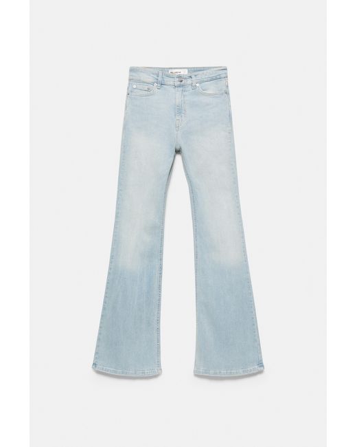 Pull&Bear Skinny Flared Jeans in het Blue