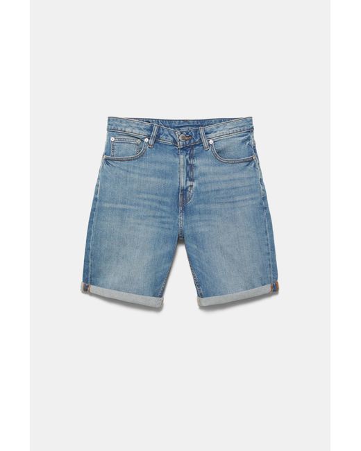 Bermuda Jeans Slim Basic di Pull&Bear in Blue da Uomo