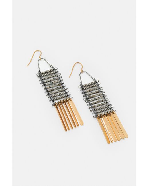 Pull&Bear Metallic Beaded Dangle Earrings