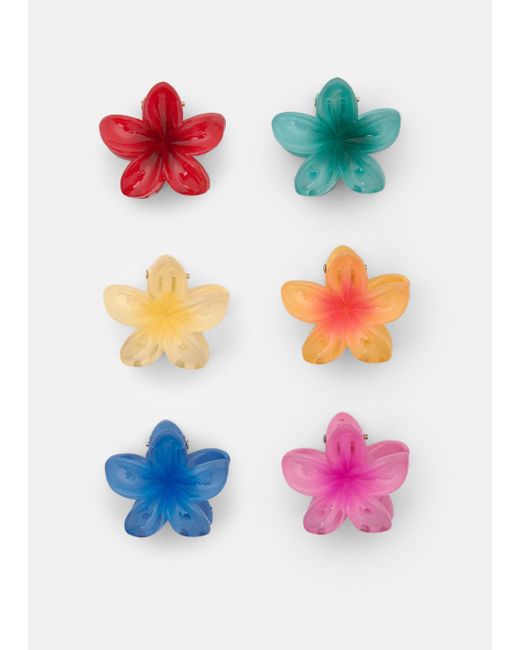 Pull&Bear Multicolor Pack Haarklammern Mit Hibiskus-Blumen