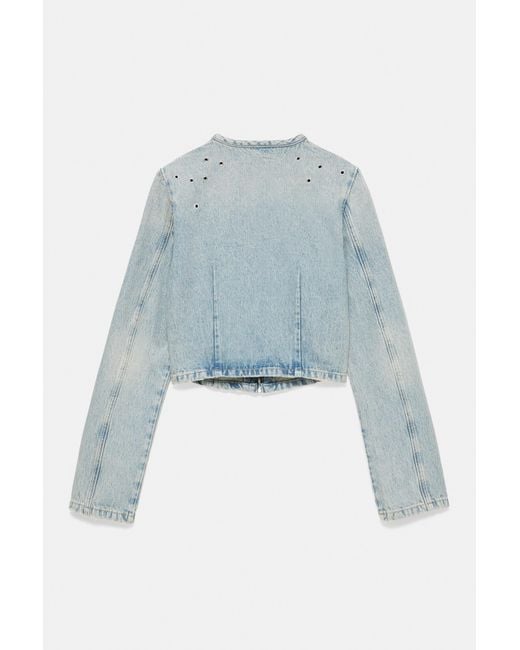 Veste Denim Œillets Pull&Bear en coloris Blue