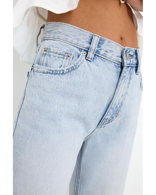 Pull&Bear Blue Ripped Mom Jeans