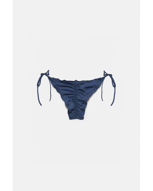 Pull&Bear Blue Ruffled Bikini Bottoms