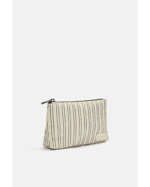 Pull&Bear Natural Striped Toiletry Bag