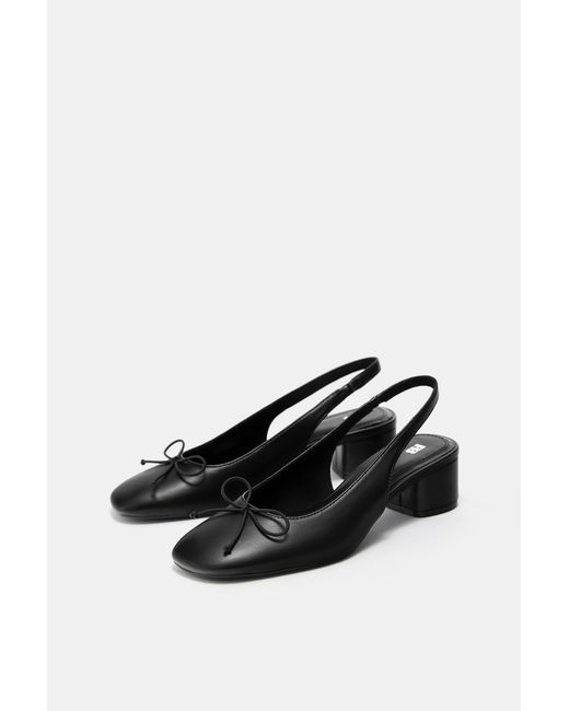Pull&Bear White Heeled Ballerinas