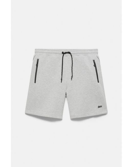 Pull&Bear Regular Fit Jogging Bermuda in het Gray voor heren