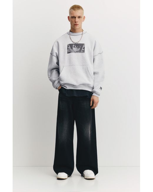 Pull&Bear Gray Dan Da Dan Sweatshirt for men