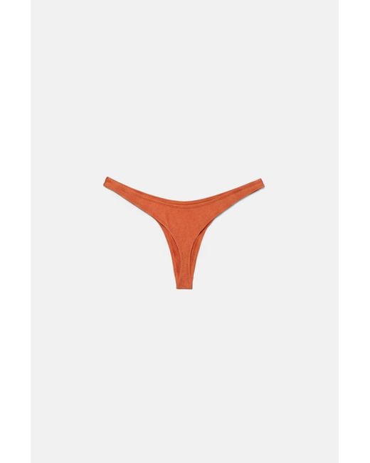 Bas De Bikini String Satiné Pull&Bear en coloris Brown
