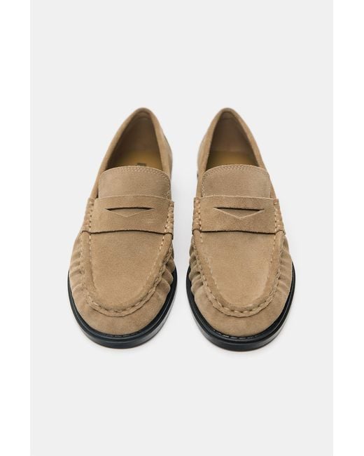 Pull&Bear Brown Leather Loafers