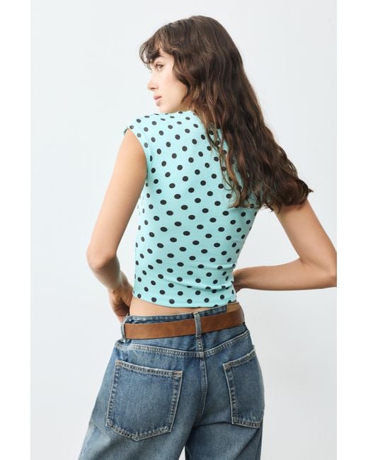 Pull&Bear Blue Fitted Short Sleeve T-Shirt