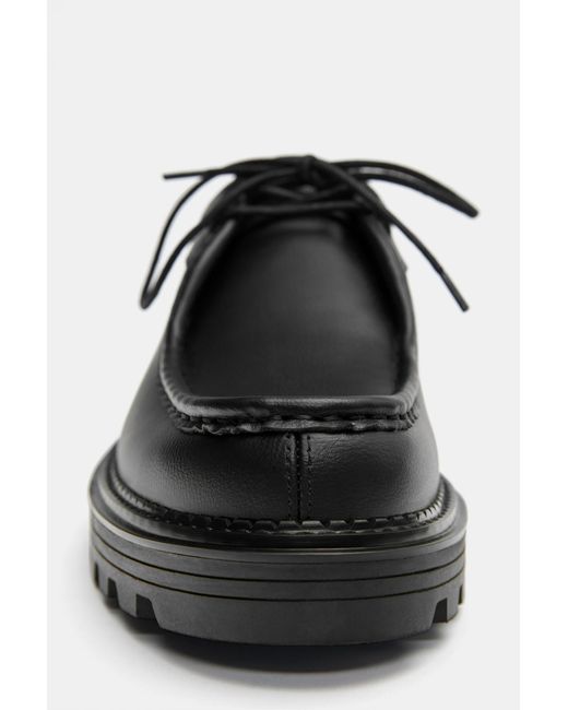Scarpe Basse Stringate di Pull&Bear in Black da Uomo