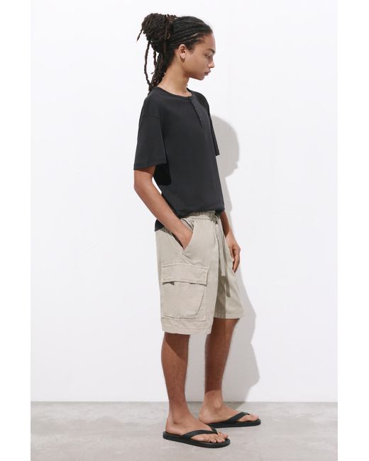 Pull&Bear Gray Ripstop Cargo Bermuda Shorts for men