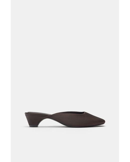 Pull&Bear Gray Mules Mit Absatz