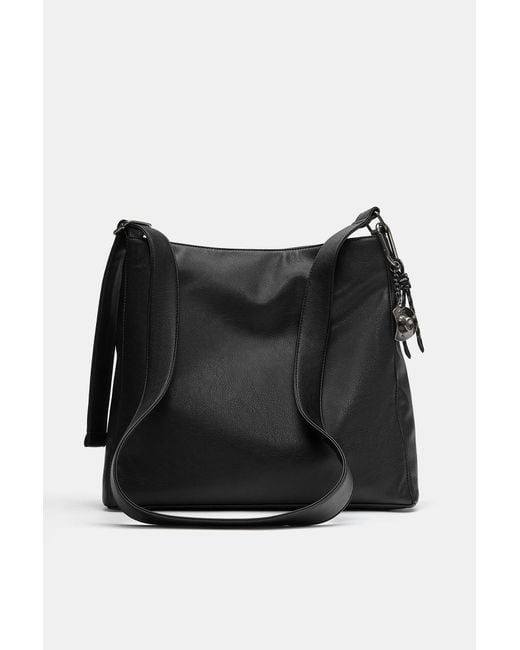 Pull&Bear Black Embellished Shopper Bag for men