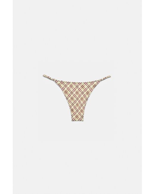 Pull&Bear Green Check Bikini Bottoms