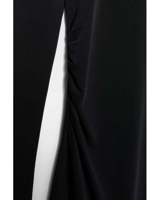 Robe Midi Fluide Drapée Pull&Bear en coloris Black