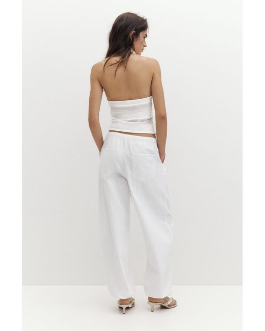Pull&Bear Blue Sheer Halter Top