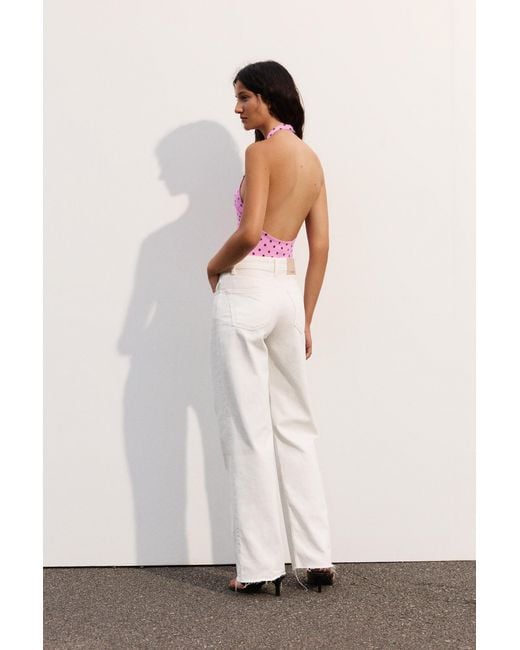Pull&Bear Pink Gathered Halterneck Bodysuit