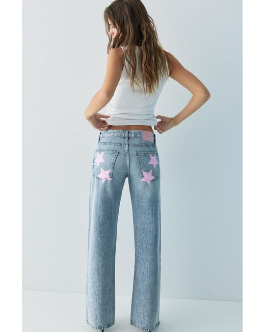 Jeans Droits Étoiles Pull&Bear en coloris Blue