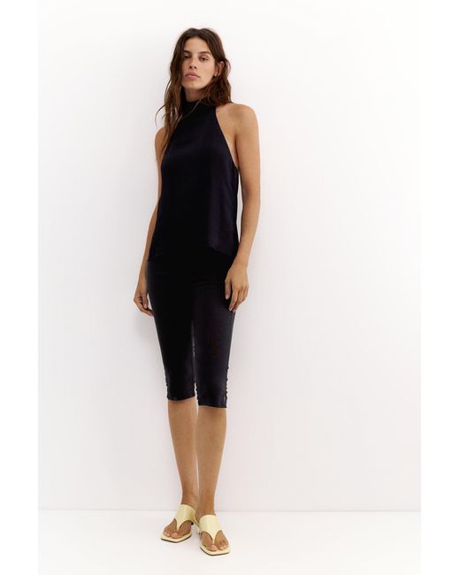 Pull&Bear Blue Flowing Halter Top