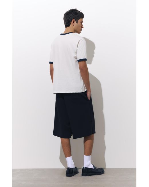 Pull&Bear White Contrast Trim T-Shirt for men