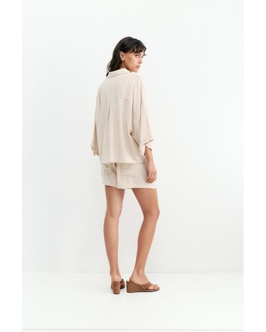 Pull&Bear Gray Linen Blend Shorts
