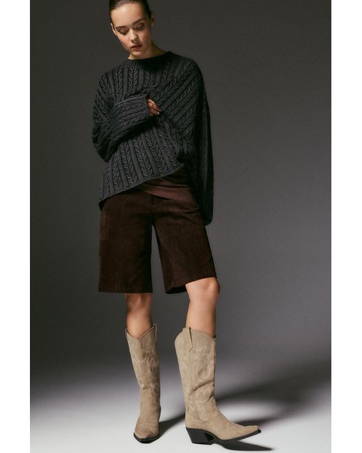 Pull&Bear Black Cowboy Boots
