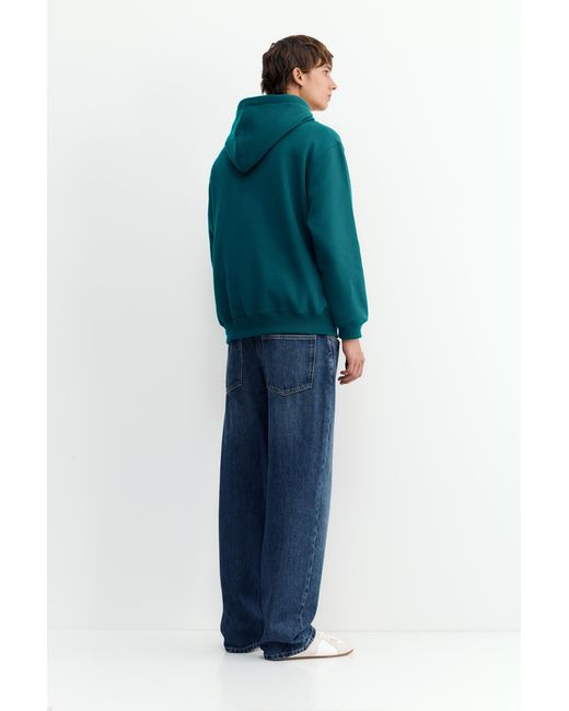 Pull&Bear Basic-Kapuzensweatshirt in Green für Herren