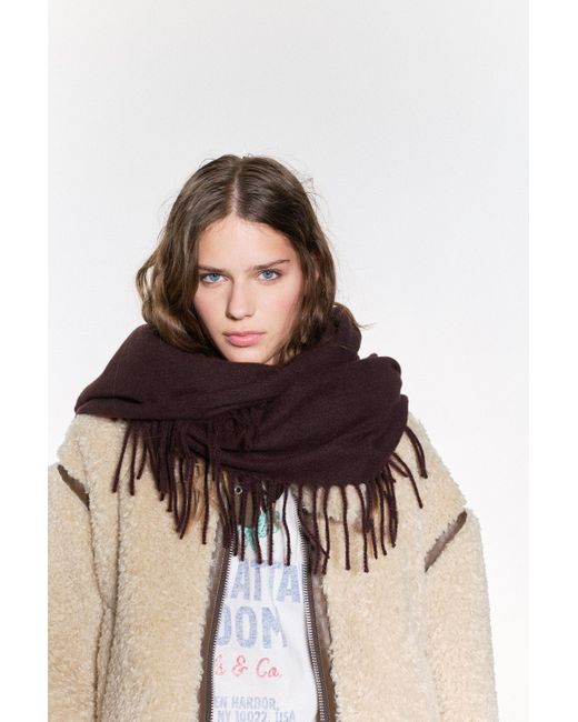 Pull&Bear Brown Schal Mit Fransen