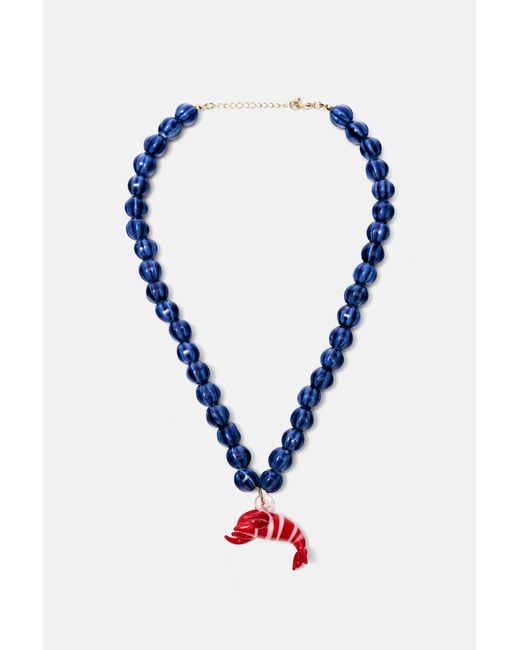 Pull&Bear Blue Animal Pendant Bead Necklace