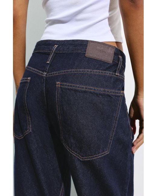 Pull&Bear Blue Low-Rise Barrel Jeans