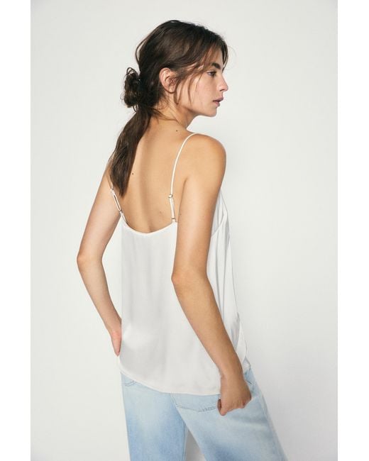 Pull&Bear Gray Satin Strap Top