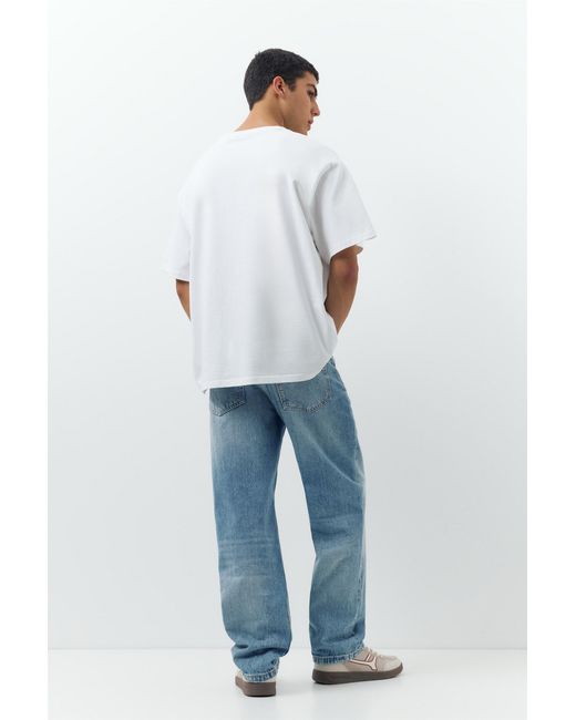 Pull&Bear Blue Straight Jeans for men