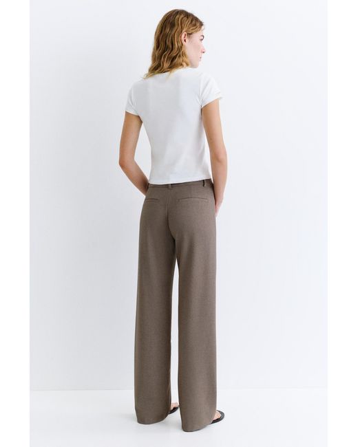 Pull&Bear Gray Full Length Smart Trousers