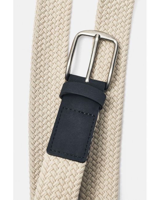 Pull&Bear Blue Braided Stretch Belt for men
