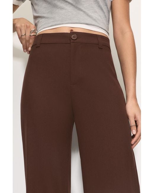 Pull&Bear Blue Smart High-Waist Straight-Leg Trousers