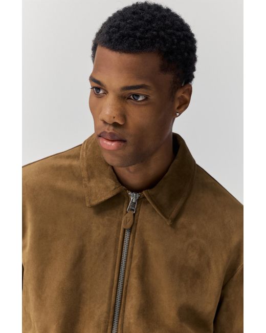 Pull&Bear Gray Faux Suede Jacket for men