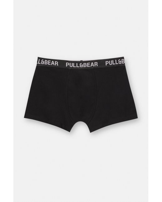 Pull&Bear Black 3-Pack Of Boxers With Waistband for men