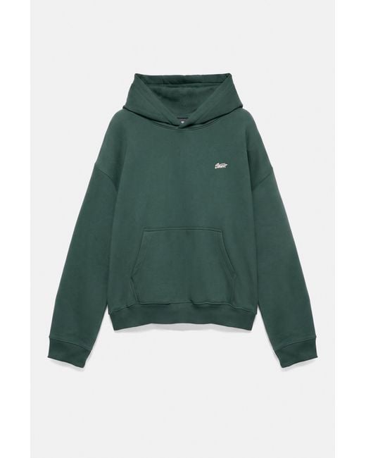 Pull&Bear Blue Stwd Boxy-Fit Hoodie for men