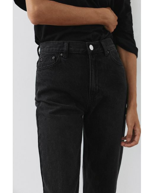 Pull&Bear Black High-Waist Mom Jeans