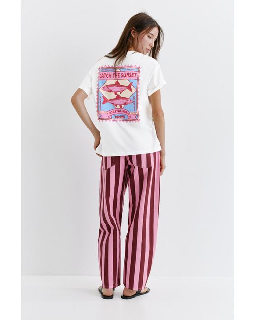 Pull&Bear Red Fish Graphic T-Shirt