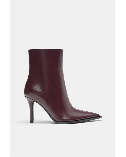 Pull&Bear Purple Stiefeletten Mit Feinem Absatz