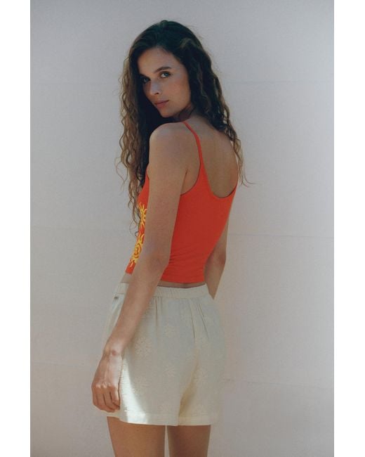 Pull&Bear Red Sun Graphic Top