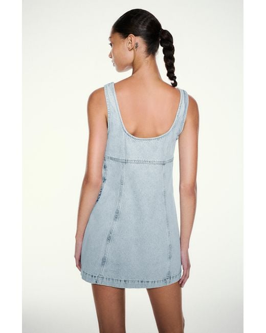 Pull&Bear Blue Short Studded Denim Dress